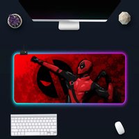 Funny red immortal warrior RGB Pc Gamer Keyboard Mouse Pad Mousepad LED Glowing Mouse Mats Rubber Gaming Computer Mausepad