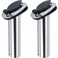 2X Stainless Steel Flush Mount Boat Fishing Rod Holder 30 Degree Rod Pod for Marine Boat