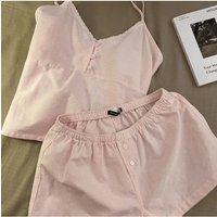 2025 New Cotton Sleepwear Women's Summer Short Sleeved Shorts Cute Women's Home Clothing Set Женская Пижама