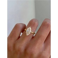 GRA Luxury Fashion 1-2CT Real Marquise Moissanite Diamond Wedding Engagement Rings for Women 925 Sterling Silver Fine Jewelry