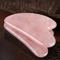 2 High-Quality Natural Rose Quartz Heart-Shaped Massage Tools, Facial and Body Soothing and Smoothing Scraping Boards for Couples - Perfect Gifts for Valentine's Day, Mother's Day, 520 Anniversary,