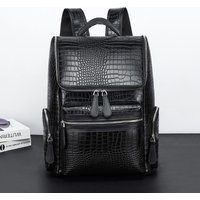 Alligator Leather Men's Backpack Business Laptop Bag Men Large Capacity Travel Backpacks Schoolbag Rucksack Student School Bag