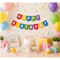 Colorful Happy Birthday Felt Banner Bunting Room Decor Birthday Decorations for Girls Boys Kids and Adults Wall Party Gift