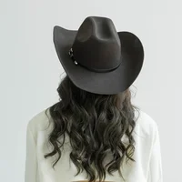 Chapeau de cowboy USPOP 100% laine | Bande ceinturée | 20 couleurs | Tailles M/L/XL | Chapeau en feutre de style occidental vintage pour hommes et femmes