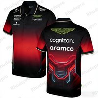 Aston Martin Team Short-sleeve Polo Shirt Racing Sport Casual Breathable Quick-dry Printed Collar T-shirt Unisex