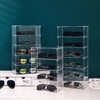 4/5/6 Acrylic Display Case, Collection Display Case for Mini Pop Figures, Acrylic Eyewear Sunglasses Rack, Freestanding or Wall