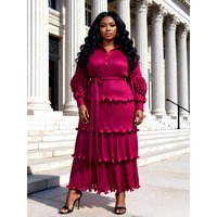 Miyake African Loose Dress Fashion Fungus Edge Temperament Elegant Women's Crumpled Dress 2026 New