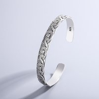 New Arrival Retro Wave Bracelets 925 Sterling Silver Jewelry Fashion Spray Personality Sweet Cloud Opening Bangles TYB116 image 4