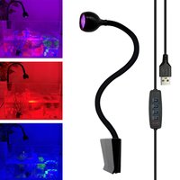 Three-color switching LED spotlight 3W Aquarium light Aquarium landscape light Aluminum alloy housing USB brightness adjustment