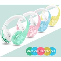 Erfrischendes Macaron Stereo-Headset Bluetooth-Kopfhörer Kabelloses Freisprechgerät Universal für Smart-Geräte Mobiltelefone TV PC Tablet