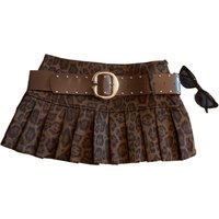Aesthetic Leopard Print High-waist Short Skirt Women's Y2k Sexy Hot Girl New Slim Pleated Skirts High Street Retro A-line Skirt
