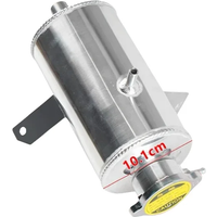 Universal 1.5L Aluminum Coolant Water Expansion Tank Bottle with Cap Silver for Car Header Kit