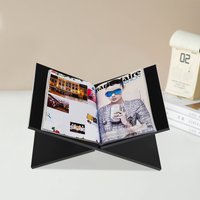 Acrylic Book Stand, Cross Frame Acrylic Book Holder, Reading Stand for Cookbook Art Book Bible Guest Book 32*14cm