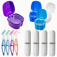 3pcs Denture Care Kit – Storage Box + Dual-Head Cleaning Brush + Portable Travel Case, 360° Deep Clean for Full/Partial Dentures