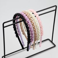 Handmade Fashion Hair Accessories Baroque Simple Headband Pink Black Pearl Hairband For Women Wedding Party