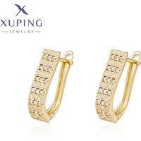 Xuping Jewelry New Arrival Fashion Light Gold Color Hoop Earrings for Women Simple Party Gifts X001211652