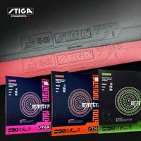 STIGA MANTRA Series Table Tennis Rubber Black and Red Semi-tacky Pimples-in Offensive Ping Pong Rubber for Mid and Back Court
