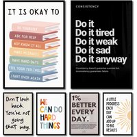 (2D canvas painting)1pc Inspirational Quote Poster Wall Art Motivational Message Unique Gift Idea Poster Minimalistic Home Of