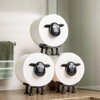 3/2/1 set of toilet paper holders - Bathroom roll up holder and accessories-Independent toilet paper holder - Black Sheep design