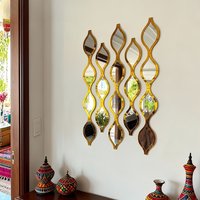 18pcs Teardrop-Shaped Mirror with Golden Accents French Style Acrylic Mirrors Wall-Mounted Vanity Mirror for Wall Art Decoration