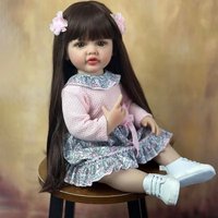 JOYORA 55CM Fashion Rebirth Doll Colloidal Long Hair Girl Doll High Quality Handmade Art Doll 3D Skin Visible Vein Birthday Gift