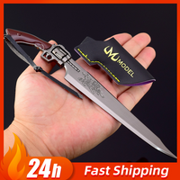 22cm Fantasy Game Peripheral Sword Blade Weapon Game Sword Model All Metal Crafts Samurai Keychain Ornament Collection Toy Gift