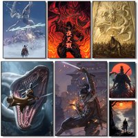Game Sekiro Shadows Die Twice Fantasy poster art HD canvas advanced aesthetic Printing Paper Wall Art for Living Room Home Decor