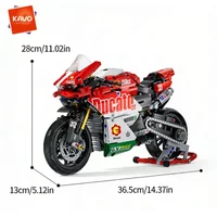 AliExpress KAVOWORLD 1:10 Inspired Racing Motorcycle Building Bricks Technique Bike Model with Suspension Collectible Vehicle Toy for Adult