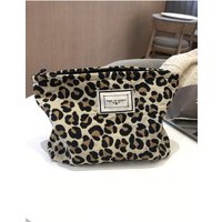 Yellow Big Leopard Print Multifunctional And Convenient Large Capacity Makeup Bag Lipstick And Cosmetics Storage Makeup Bag