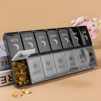 New Hot Large Weekly Pill Cases Organizer 2 Times A Day Pill Box 14 Grids Pill Storage To Hold Big Vitamin Supplements Fish Oil