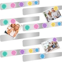 8Pcs Magnetic Board Strips for Photo Wall Bulletin Memo Board Iron Magnetic Wall Strip with 20 Magnets for Home Office Classroom