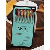 6pcs Japan Uni Uniball One Night Cafe Limited Gel Pen Press Type 0.5mm /0.38mm Color Neutral Pen Office School Supplies