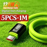 5/2PCS 120W USB Type C Cable PD Fast Charging Phone Charger Data Cord for IPhone Samsung Xiaomi USB C To USB C Quick Charge Wire