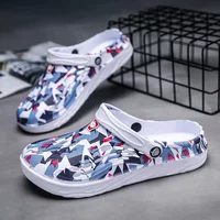 Outdoor Mens Sandals Eva Slippers Perforated Shoes Wear-resistant Anti Slip Comfortable Fashion Garden Shoes Soft Beach Shoes