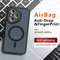 For Honor 400 400 Pro Global Version Case Shockproof Magnetic Matte PC+TPU Anti-fingerprint Transparent Cover