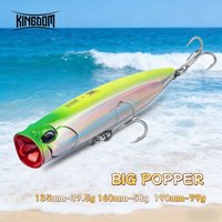 Kingdom Popper Fishing Lure 37.5g 58g 79g Topwater Wobblers Saltwater Artificial Bait Trolling Popper Jerkbait For Bass Fishing