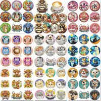 8-piece set/Cute Pet Series Handmade Diamond Painted Coaster, DIY Cute Pet Diamond Painted Coaster, Suitable for Adult Use