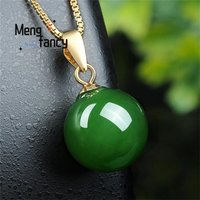 Natural Fashion Concise Green Jade Crystal Emerald Gemstones Customized Pendant Amulets Mascots Couple Wedding Souvenir Gifts