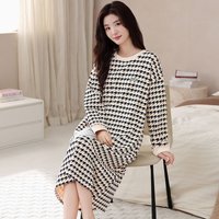 2025 New Autumn Plus Size Long Sleeve 100% Cotton Nightgowns for Women Korean Loose Sleepwear Night Dress Nightdress Home Nighty