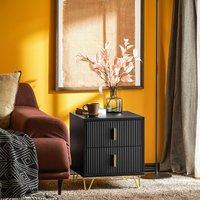 Bedside Table Bedside Cabinet with 2 drawers, Nightstand with metal legs, Side Table for Bedroom Storage Small Chest of Drawers