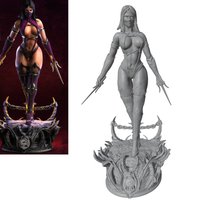 1/24 75mm Female Warrior Resin Model Kits 3D Printed Gray Model Figurine DIY Doll Model Unassembled And Unpainted