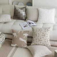 Nordic Oatmeal Light Luxury Cushion Cover Geometric Jacquard Pillow Covers Decorative Modern High-end Pillows Decor Home