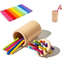 Wooden Color Matching Toys for Toddler 3 Years, Montessori Fine Motor Developmental Sensory Travel Toys,Early Education Gift