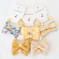 10pcs Fashion Small Plush Ball Accessories Gum Flower Headdress Hair Rope Hair Ties Bowknot Elastic Rubber Band Scrunchies