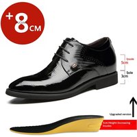 New High Quality 6/8 CM Elevator Shoes Men Dress Shoes Cow Leather Heighten Formal Pointed Business Men Oxfords Derby Suit Shoes