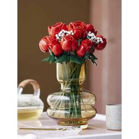 Lego building blocks, rose bouquets, bonsai, plants, desktop decoration, model bricks, romantic DIY home toys, children's gifts