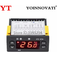 DC 12V DC 24V AC 110V AC 220V Digital Temperature Controller ETC-974 Thermometer Refrigerator Cooling Control Thermoregulator