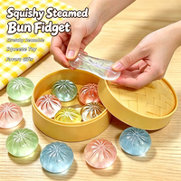 Cute 5Pcs Mini Bao Squeeze Toy Soft Non-Sticky Transparent Squishy Stress Relief Fidget Toy for Party Favors Decompression Gifts