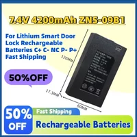 High-Quality New 7.4V 4200mAh ZNS-09B1 Battery for Lithium Smart Door Lock Rechargeable Batteries C+ C- NC P- P+ Fast