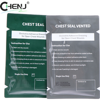 Portable Square Medical Chest Seal Vented Dressing Bandage First Aid Kit Rescue Chest Seal Outdoor Emergency Medical Tool